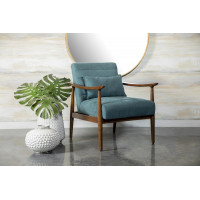 Coaster Furniture 905572 Wooden Arm Accent Chair Teal and Walnut